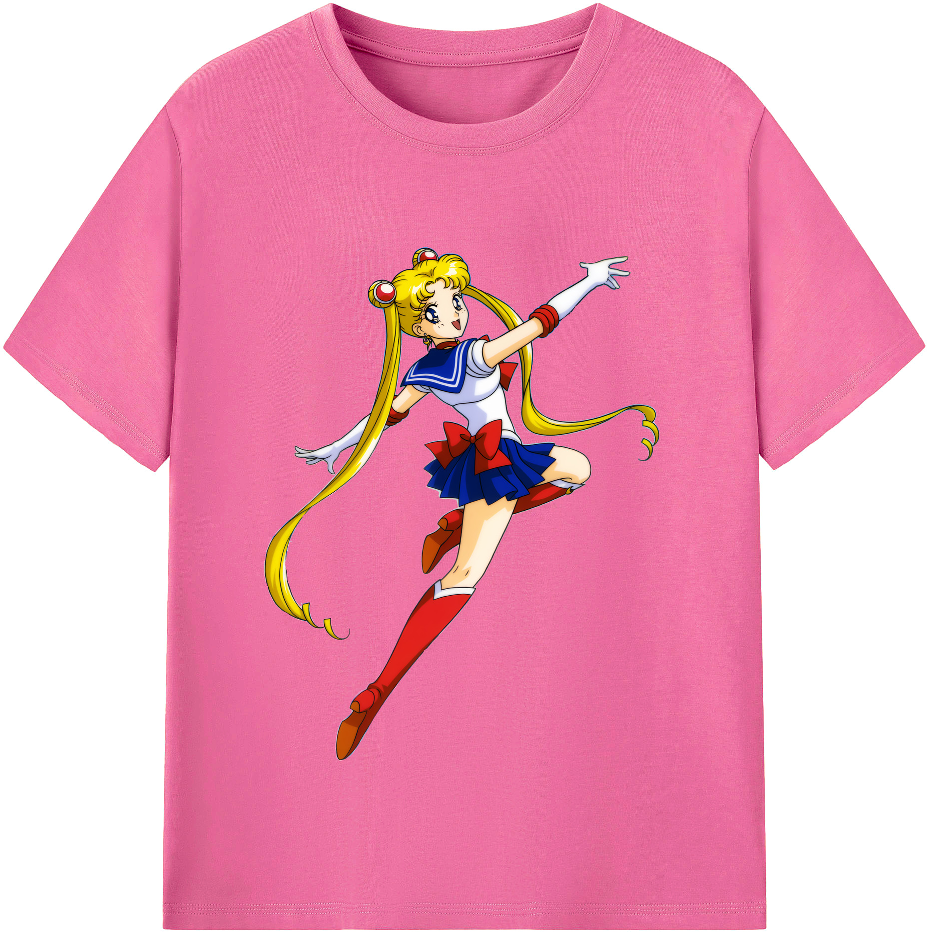 （画像用） 美少女戦士セーラームーン 月野 うさぎ つきの うさぎ Sailor Moon Tsukino Usagi レディースカジュアルプリントTシャツ（綿100％）